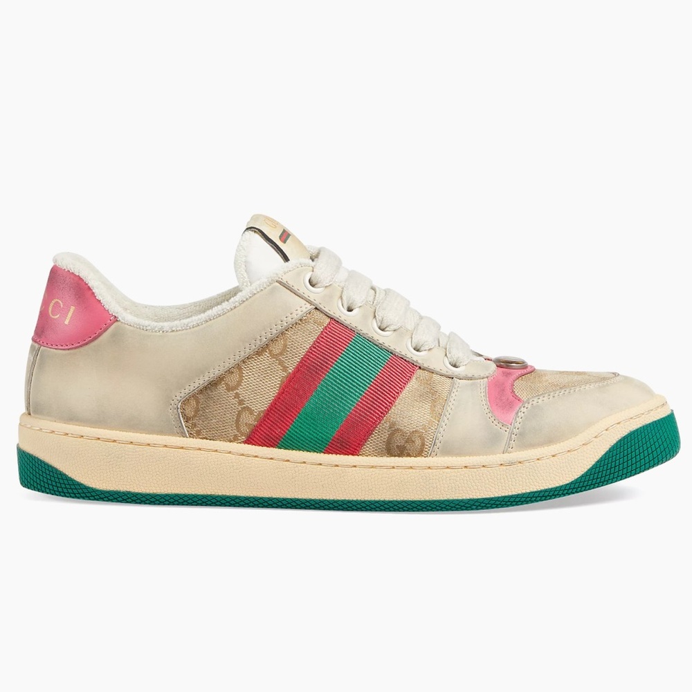 Gucci Worn Screener Leather Sneakers